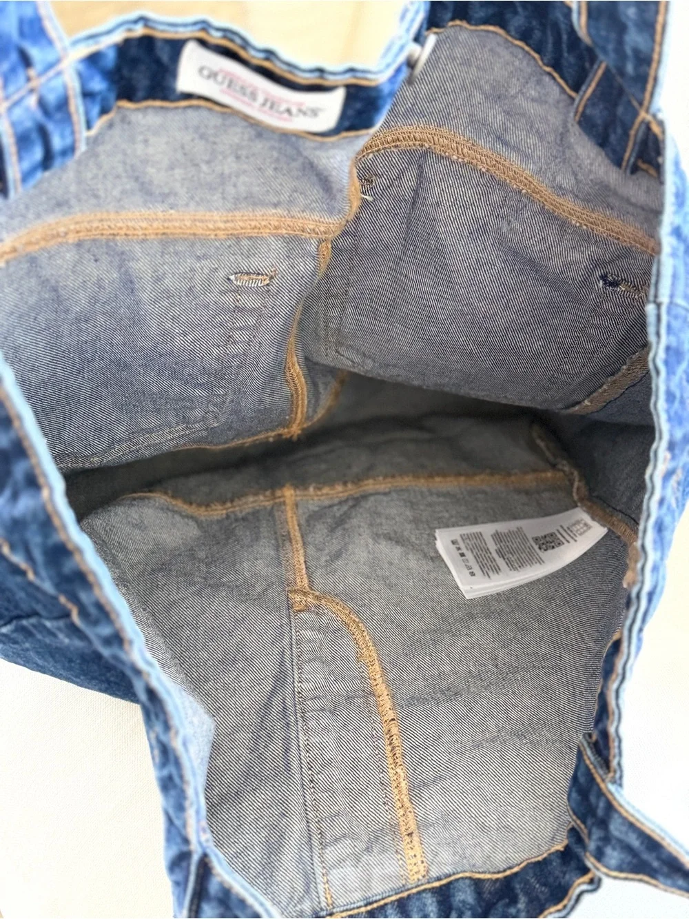2026 Limited Edition Guess Jeans x Minions / Denim Tote Bag in Dark Blue